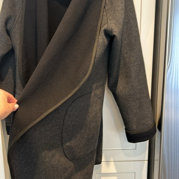 Melanie Lyne Wool Blend Open Cardigan Sweater black and grey Women size M - Picture 7 of 13